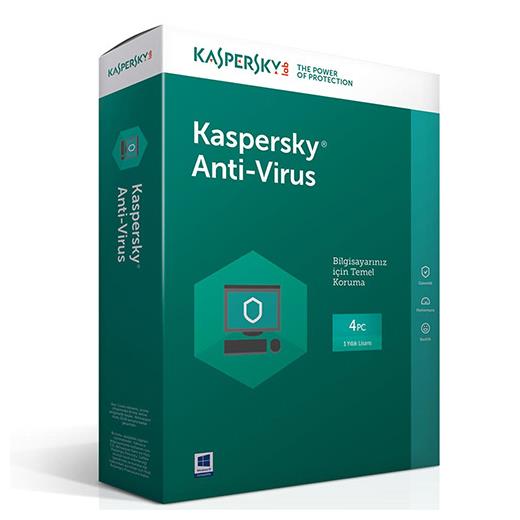 Kaspersky Antivirüs 2017 4 Kullanıcı 1 Yıl