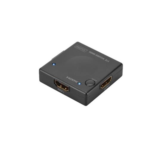 DS-45302 Digitus 2 Port Otomatik Hdmi Switch, 2 Giriş (Hdmi Arayüzlü Kaynak Cihaz), 1 Çıkış (Hdmi Arayüzlü Görüntü Aygıtı), plastik, siyah renk, 1920 x 1080 çözünürlük