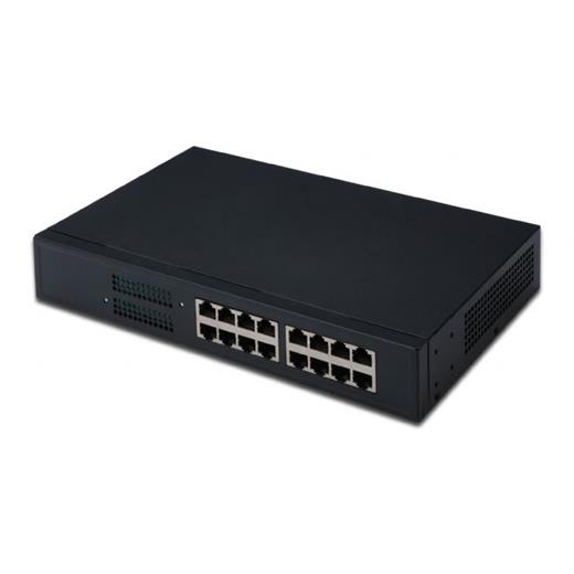 DN-60011-1 Digitus Unmanaged 16 port 10/100 Fast Ethernet NWay Switch, Masaüstü ve Rack Tipi