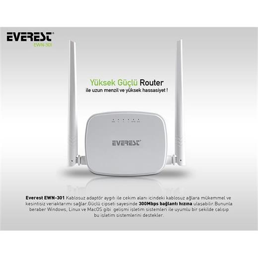 Everest Ewr-301 300Mbps Ap+Repeater (Çift Anten)