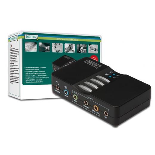 DA-70800 Digitus USB Ses Kutusu 7.1 kanal, full-duplex kayıt ve çalma işlemi