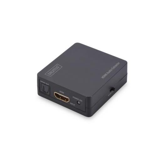 DS-40132 Digitus Hdmi Audio Extractor, Hdmi <-> Hdmi/3.5mm/Toslink, 4K, kompakt boyut, siyah renk, opsiyonel güç beslemesi USB
