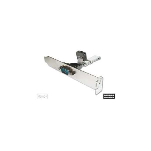 AK-610300-003-E Seri Tip Slot Bracket Bağlantı Kablosu, D-Sub9 Erkek - IDC 2x5pin Dişi, 0.25 metre, UL, bej renk