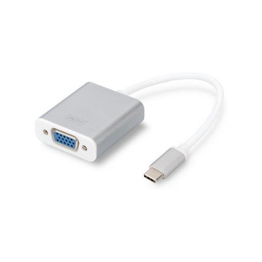 DA-70837 Digitus USB 3.0 (USB Tip C) <-> VGA Grafik Adaptörü<br>
Giriş: 1 x USB Tip C erkek (bilgisayar bağlantısı) <br>
Çıkış: 1 x VGA (HD15) dişi (Full HD) <br>
Alüminyum