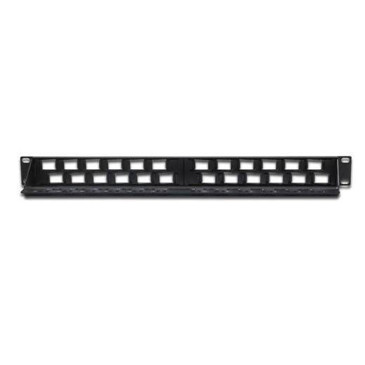 DN-91412S-ANP Digitus 24 Port Boş Patch Panel, Zırhlı ve Zırhsız Keystone Jack Takılabilir, 1U Yüksekliğinde, Portların Yerleşimi Zikzaklı ve Eğimli, RAL 9005 Renk