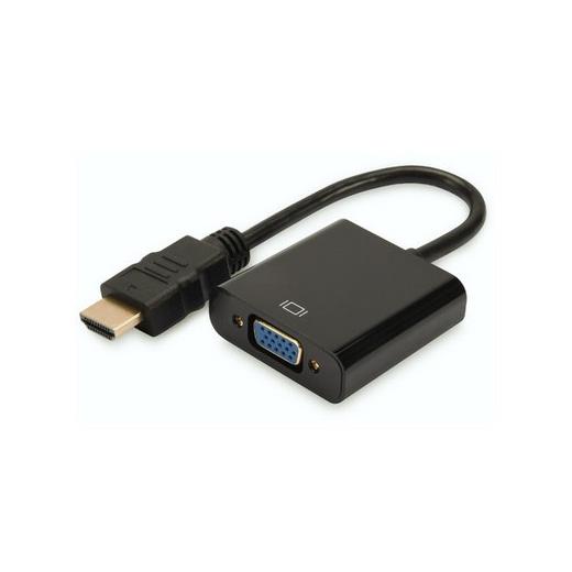 DA-70461 Hdmi <-> VGA Çevirici Adaptör, Giriş: Hdmi A erkek, 3,5mm audio dişi, Çıkış: VGA dişi,  siyah renk