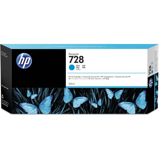 HP 728 Cyan Mavi 300ML Plotter Kartuşu F9K17A