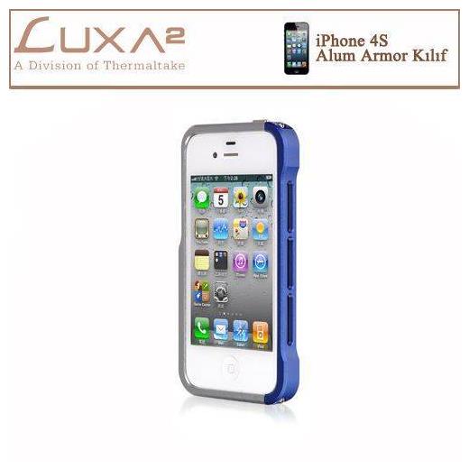 LUXA2 Iphone Alum Armor Aluminyum Kılıf - Mavi Gümüş LHA0074-A