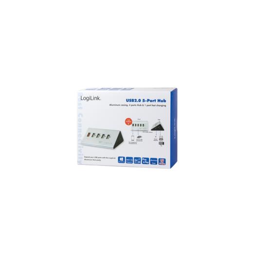 Logilink Ua0224 Usb2.0 Alüminyum 4 Port Hub  2.1A Şarj Portu