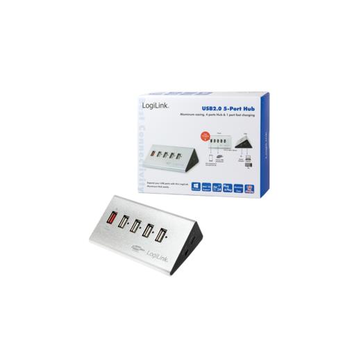 Logilink Ua0224 Usb2.0 Alüminyum 4 Port Hub  2.1A Şarj Portu