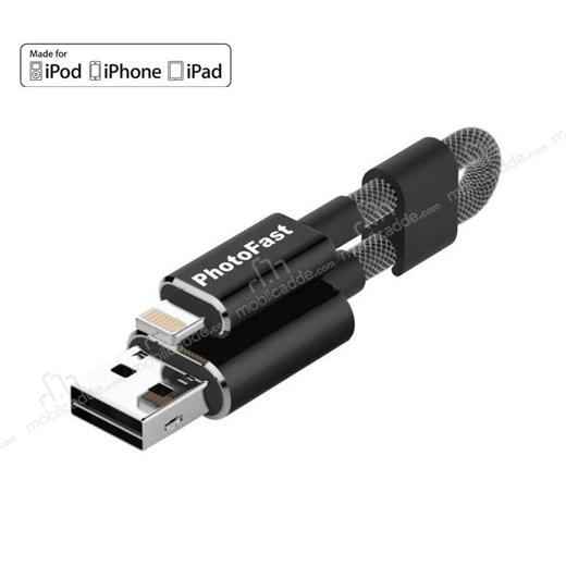 PhotoFast MemoriesCable GEN3 64GB Lightning / USB 3.0 Şarj Kablolu i-FlashDrive (Siyah) MCG3U3BK64GB