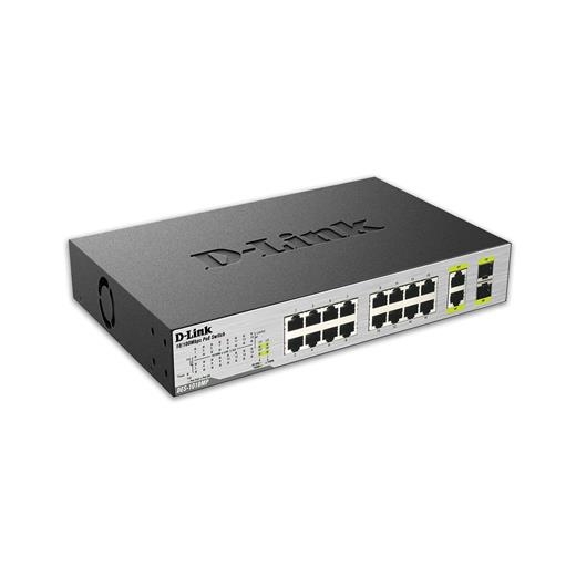 D-Link Des-1018Mp 16 Ports 10/100 Mbps Poe + 2 10/100/1000Base-T/Sfp Combo Ports Unmanaged Switch