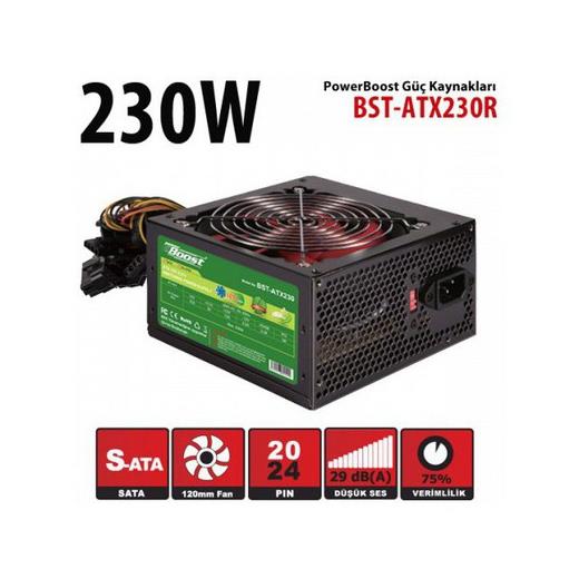 Power Boost Bst-Atx230R 230W 12Cm Kırmızı Fan Siyah Atx Power Supply (Retail Box)