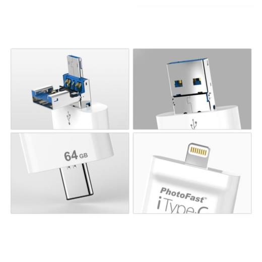 PhotoFast iTypeC 4in1 64GB Lightning / Type-C / USB 3.0 / MicroUSB i-FlashDrive iTypeC64GB