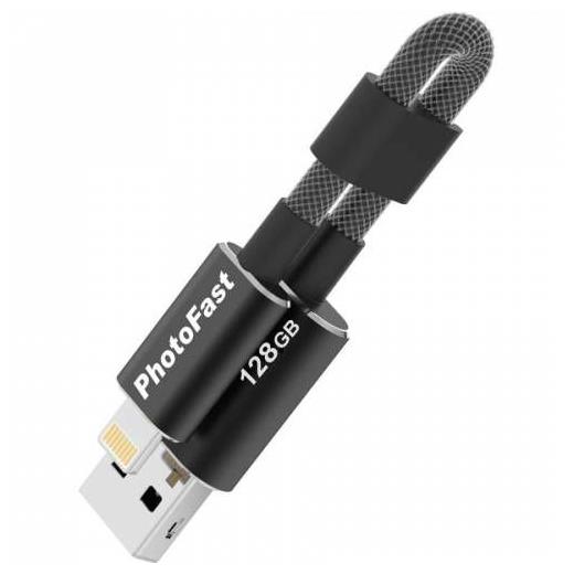 PhotoFast MemoriesCable GEN3 128GB Lightning / USB 3.0 Şarj Kablolu i-FlashDrive (Siyah) MCG3U3BK128GB