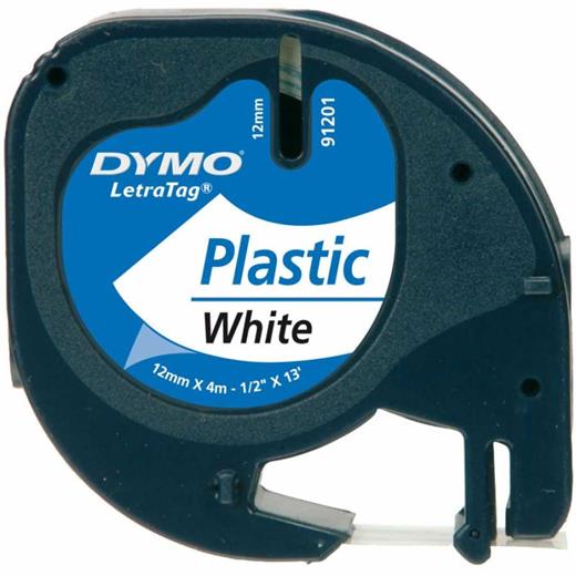 Dymo Letratag Plastik Etiket 12 mm