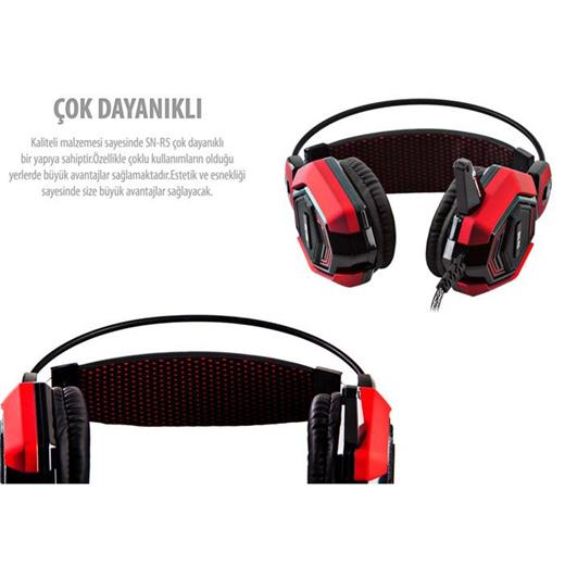 Snopy Sn-R5 Rampage Oyuncu Mıkrofonlu Kulaklık (Sıyah/Kırmızı)