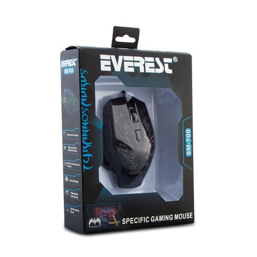 Everest Sm-700 Usb 3200Dpı Oyuncu Mouse Siyah 6 Tuş, Renkli Led