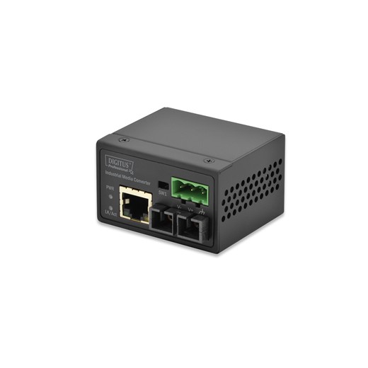 DN-85001 Digitus Mini Endüstriyel Tip Media Converter (Industrial Mini Media Converter)<br>
10/100TX <-> 100BaseFX (SC)<br>
MM, 2 km<br>
IP40 şasi<br>
Çalışma Isısı: -40 °C ~ +75 °C