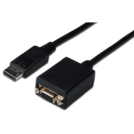 BC-DSP-DP-HD15 Beek DisplayPort <-> VGA Adaptör Kablosu, DP Erkek - HD15 Dişi, 0.15 metre, kilit mekanizmalı, CE, siyah renk
