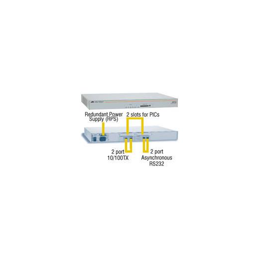 AT-AR725 Multiprotocol Router, 2 x 10/100TX + 2 PIC slots, 128Mb DRAM + 16Mb Flash