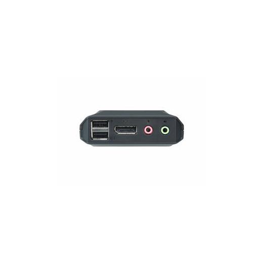 ATEN-CS22DP 2 Port USB DisplayPort KVM (Keyboard/Video Monitor/Mouse) Switch, Masaüstü Tip, KVM bağlantı kablosu ürüne gömülüdür, Remote Port Selector ile birlikte