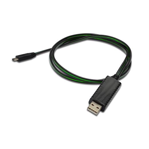 DB-300128-010-S Digitus Senkronizasyon ve Şarj için FLUX CONNECT Işıklı Kablo, USB A, erkek <-> Micro USB B, erkek, 0.90 metre, AWG28, siyah renk, mobil cihazlar için ideal