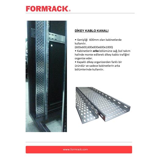 Kbn-F057Dkk42U 42U Dikey Kablo Kanalı Sağ-Sol Tk