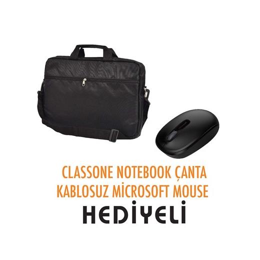 Classone Notebook Çantası + U7Z Microsoft Kablosuz Mouse