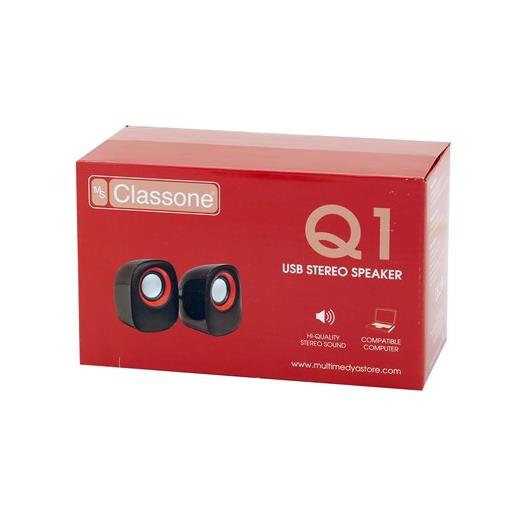 Classone Q1 Serisi K3000 1+1 Usb 2.0 Hoparlör - Siyah / Kırmızı
