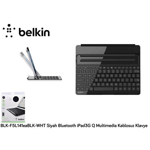 Belkin Blk-F5L141Eablk-Wht Siyah Bluetooth Ipad3G Q Multimedia Kablosuz Klavye