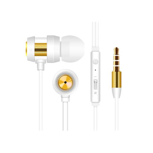 Snopy Sn-J01 Mobil Telefon Uyumlu Kulak İçi Beyaz/Gold Mikrofonlu Kulaklık