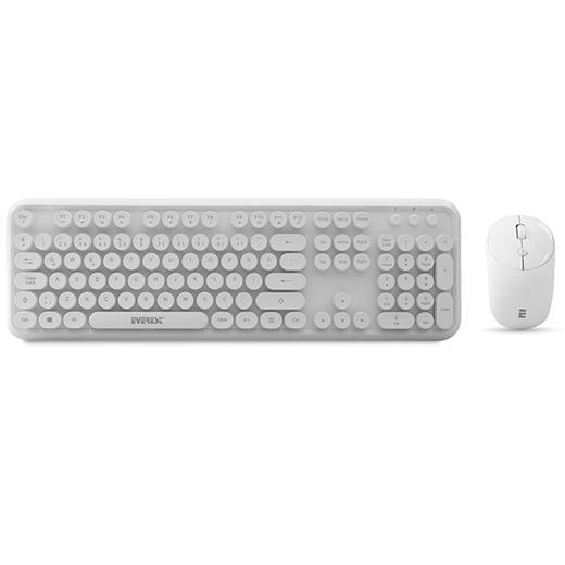 Everest Round Km-6282 Beyaz Kablosuz Q Multimedia Klavye + Mouse Set