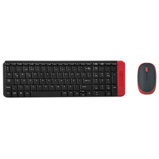Everest Km-220 Siyah/Kırmızı Kablosuz Q Multimedia Klavye + Mouse Set