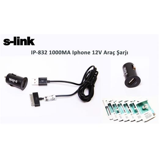 S-Link Ip-832 Şarj Aleti 1000Ma Iphone 12V Araç Şarjı