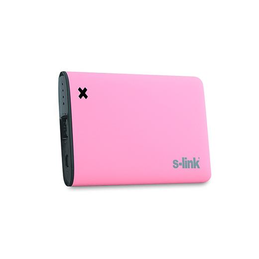 S-Link Ip-M42 4200Mah 2100Ma Çıkış Pembe Powerbank Şarj Aleti Taşınabilir Pil Şarj Cihazı