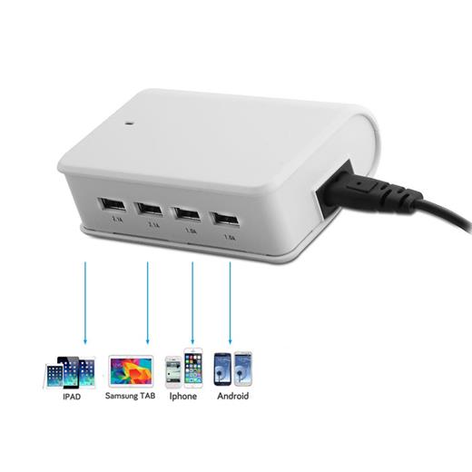 S-Link Sl-M10 6.2A 4*Usb Beyaz Usb Şarj