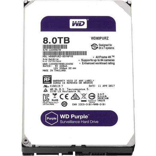 Wd Purple 8Tb 128Mb Wd80Purz 7/24 Raıd Güvenlik Disk