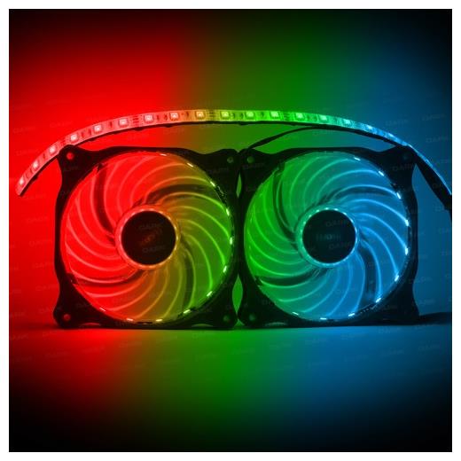 Dark Ultra Bright Rgb Multi Led Fan Ve Şerit Kit (2X120Mm Fan Ve 35Cm Led Şerit)
