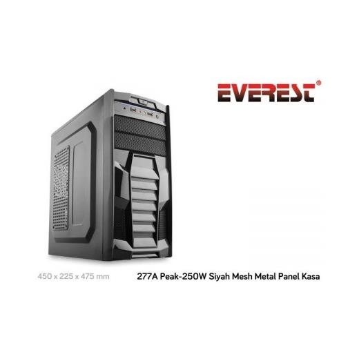 Everest 277A Peak-250W Siyah Mesh Metal Panel Kasa