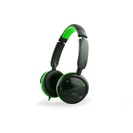 Snopy Sn-045 Mobil Telefon Uyumlu Rubber Siyah/Yeşil Mikrofonlu Kulaklık