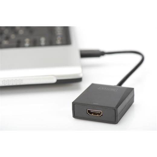 DA-70841 Digitus USB 3.0 <-> Hdmi Grafik Adaptörü<br>Giriş: 1 x USB 3.0 USB-A erkek<br>Çıkış: 1 x Hdmi A (19-pin) dişi  (Full HD, 1080p)<br>Plastik