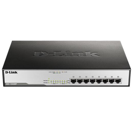 D-Link Dgs-1008Mp 8 Port 10/100/1000 8Xpoe 151W Yönetilemez Switch
