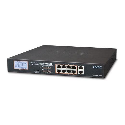 Planet PL-GSD-1002VHP 8-Port 10/100/1000Base-T IEEE 802.3at/af PoE+ Injector