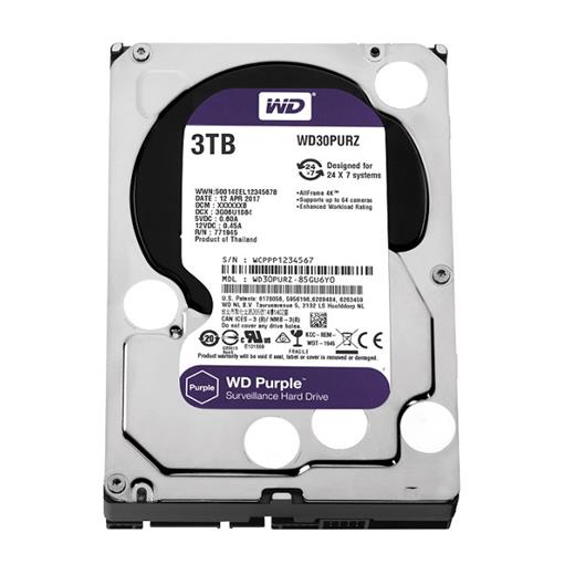 Wd 3Tb Purple 3,5 64Mb 5400Rpm Wd30Purz Harddisk