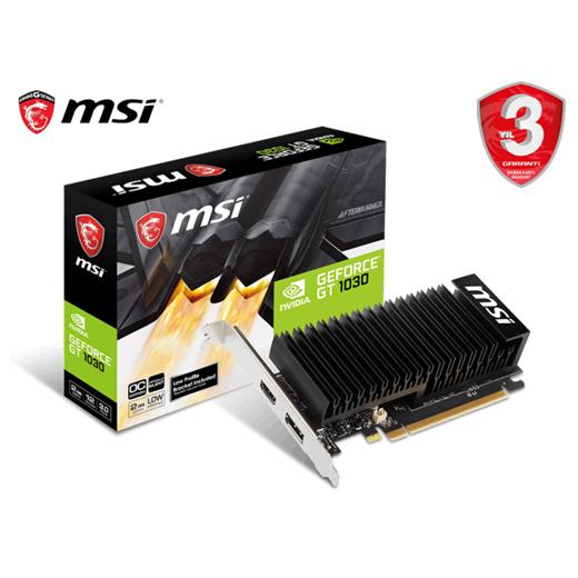 MSI GT1030 2GB GT1030-2GHD4 LP OC DDR4 64bit HDMI DisplayPort PCIe 16X v2.0 Fansız