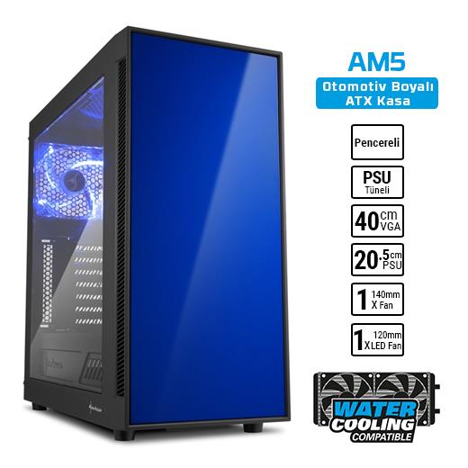 Sharkoon Am5 Window Mavi Atx Usb3.0 Kasa