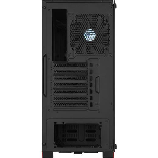 Silverstone Redline Rl07B Tempered Glass Şeffaf Cam Kırmızı Led Midi Tower Siyah Kasa