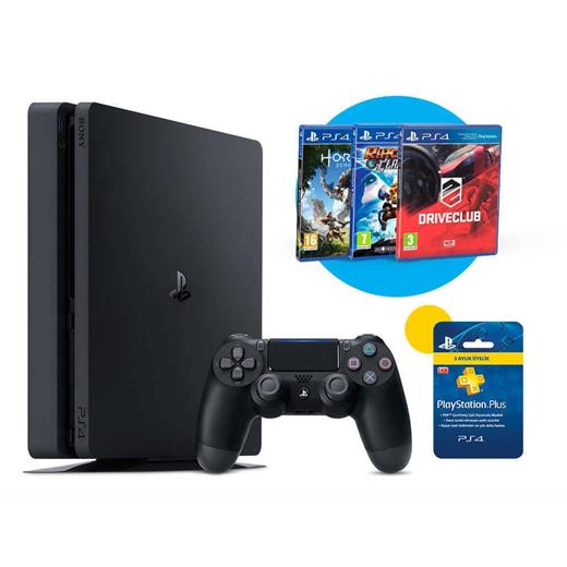 Sony Ps4 Slım 500Gb (Cuh-2116A) + 3 Oyun Jetblack