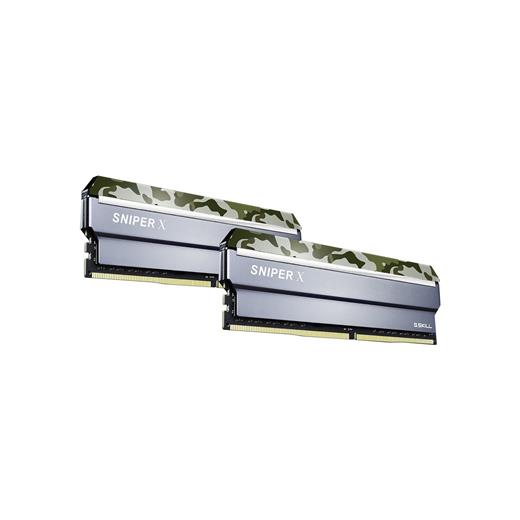 Gskill SniperX Gri Kamuflaj DDR4-3200Mhz CL16 16GB (2X8GB) DUAL (16-18-18-38) 1.35V F4-3200C16D-16GSXWB